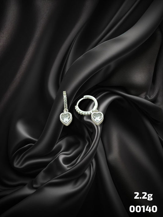 Aros argollas con cubics de Plata 925